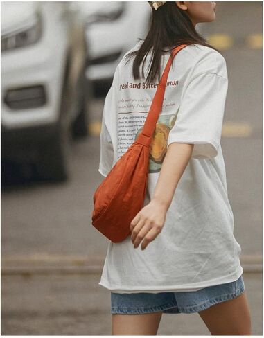 Crossbody Bag Hobo Crescent Bag with Mesh Storage Bag, Women Men Shoulder Bag Purse Dumpling Bag Adjustable Strap in Saudi Arabia