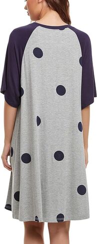 YYA فضفاضة المرأة ثوب النوم قصيرة الأكمام ملابس خاصة مريح قمصان النوم فضفاضة Scoopneck قميص النوم S-3XL in Kuwait