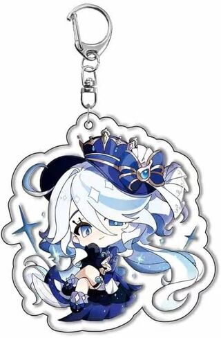 سلسلة مفاتيح بشخصية جينشين امباكت فونتين من بايرز، مجموعة سلاسل مفاتيح من الاكريليك مكونة من 12 قطعة من سلسلة مفاتيح انيمي جينشين مع دلاية. in Kuwait