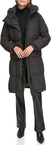 DKNY جاكيت منفوخ طويل بغطاء للرأس للنساء in Kuwait