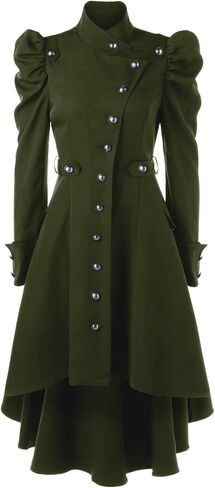 Beebeauty Gothic Vintage Womens Steampunk Victorian Swallow Tail Long Trench Coat Jacket in Saudi Arabia