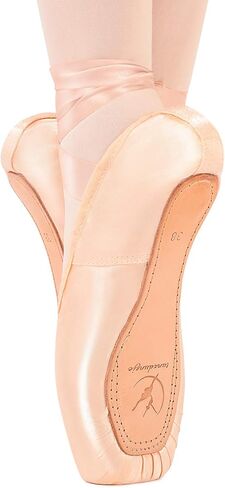 tanzdunsje Ballet Pointe Shoes Pink Professional Dance Shoes with Sewn Ribbon and Silicone Toe Pads for Girls Women in Kuwait