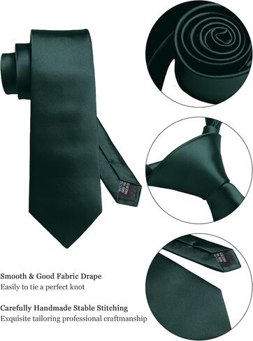 CWKOON Solid Color Mens Tie Formal Necktie Pocket Squares Ties Clips Cufflinks Classic for Men Gift Box Set in Kuwait