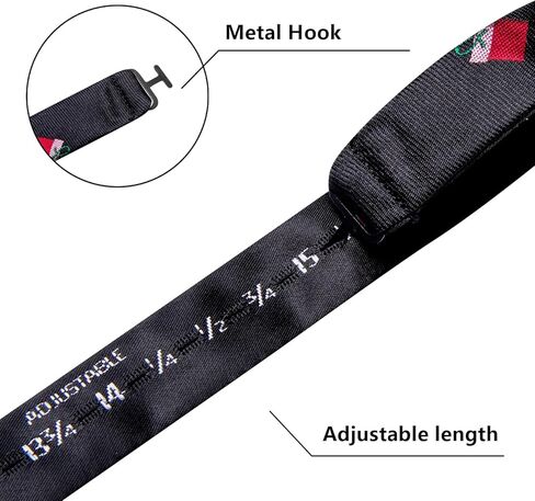 Hi-Tie Christmas Bowtie for Men Self Bow Tie Lapel Pin Sets Pocket Square Cufflinks Silk Xmas Party Festival in Kuwait