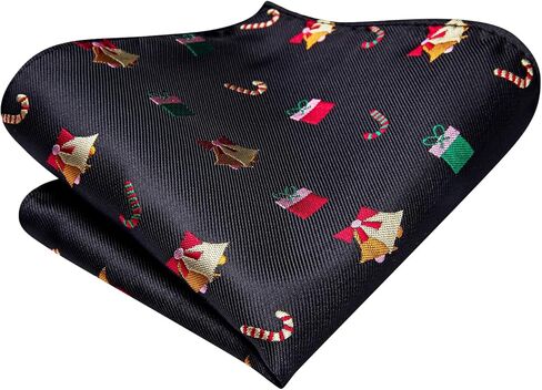 Hi-Tie Christmas Bowtie for Men Self Bow Tie Lapel Pin Sets Pocket Square Cufflinks Silk Xmas Party Festival in Kuwait
