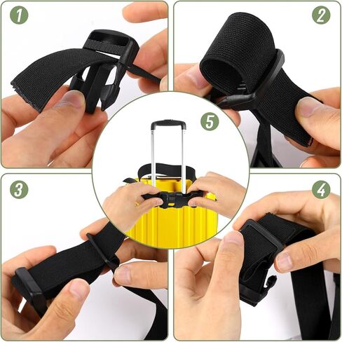 2Pcs Add a Bag Luggage Straps Black Suitcase Belts Adjustable Travel Packing Straps with Quick Release Buckle Travel Accessories for Connecting Your Luggage in Saudi Arabia