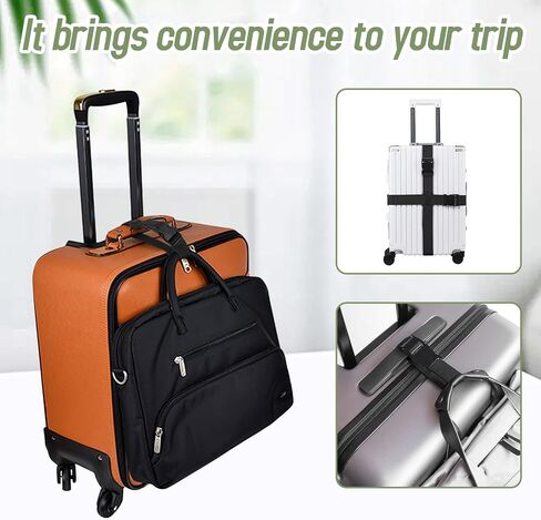 2Pcs Add a Bag Luggage Straps Black Suitcase Belts Adjustable Travel Packing Straps with Quick Release Buckle Travel Accessories for Connecting Your Luggage in Saudi Arabia
