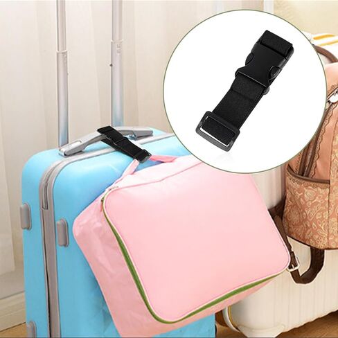 2Pcs Add a Bag Luggage Straps Black Suitcase Belts Adjustable Travel Packing Straps with Quick Release Buckle Travel Accessories for Connecting Your Luggage in Saudi Arabia