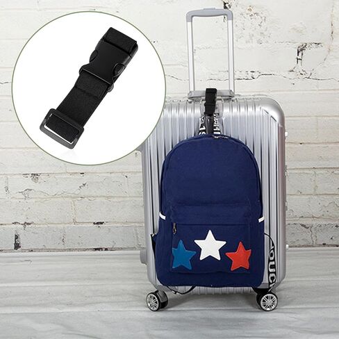 2Pcs Add a Bag Luggage Straps Black Suitcase Belts Adjustable Travel Packing Straps with Quick Release Buckle Travel Accessories for Connecting Your Luggage in Saudi Arabia