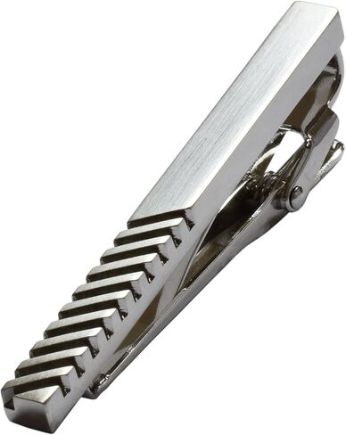 [TAVARAT] Tie Clip Tie Clips for Men stripe design Black Silver Tie Bar Tie Pin Tps-061 in Kuwait