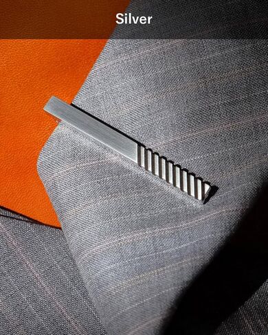 [TAVARAT] Tie Clip Tie Clips for Men stripe design Black Silver Tie Bar Tie Pin Tps-061 in Saudi Arabia