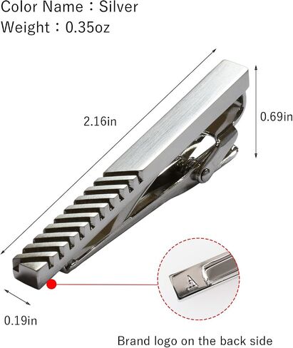 [TAVARAT] Tie Clip Tie Clips for Men stripe design Black Silver Tie Bar Tie Pin Tps-061 in Kuwait