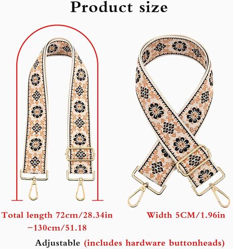 senylanhxy vintage Purse Strap,2inch Purse Strap Replacement Crossbody Wide Shoulder Strap Handbag Canvas Belts in Kuwait