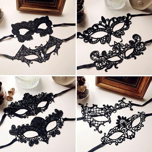 Lusy DM 30 Pieces Lace Masquerade Masks Women Lace Eye Mask Party Ball Venetian Masks for Masquerade Carnival Party in Kuwait