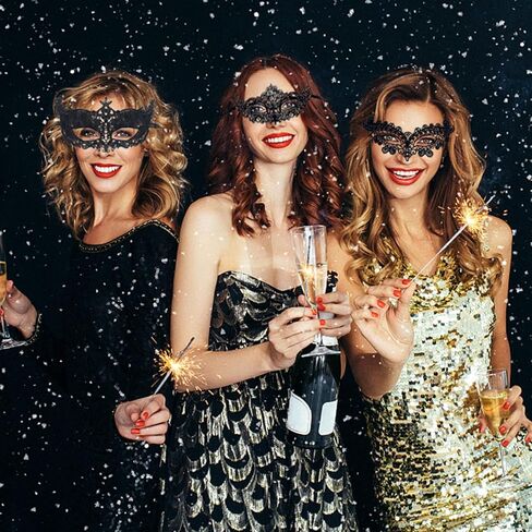 Lusy DM 30 Pieces Lace Masquerade Masks Women Lace Eye Mask Party Ball Venetian Masks for Masquerade Carnival Party in Kuwait