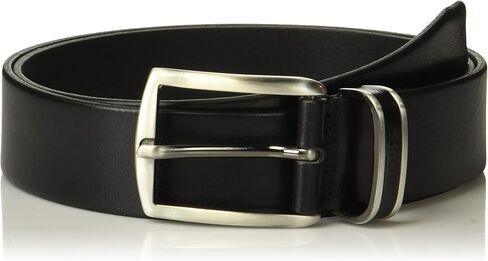 BOSS Men's Brushed Metal Buckle Leather Belt in Saudi Arabia