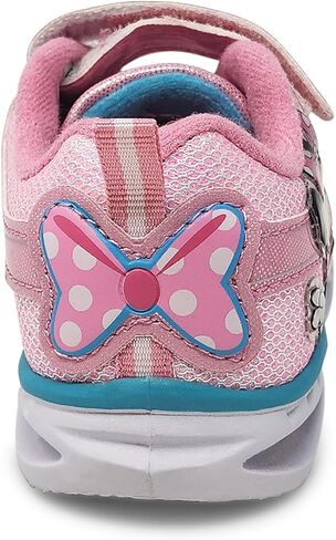 Disney Minnie Mouse Girl's Lighted Athletic Sneaker Light Up Shoes Children with Adjustable Strap (Toddler, Little Kid), Pink in Kuwait
