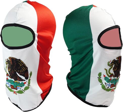 قناع وجه بعلم المكسيك للحماية من الاشعة فوق البنفسجية للرجال والنساء من جي سي بالاكلافا، غطاء راس تكتيكي خفيف الوزن للتزلج والدراجات النارية والجري وركوب الخيل، اسود، 0 in Kuwait