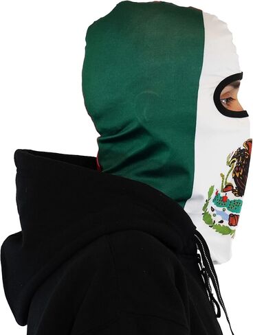 قناع وجه بعلم المكسيك للحماية من الاشعة فوق البنفسجية للرجال والنساء من جي سي بالاكلافا، غطاء راس تكتيكي خفيف الوزن للتزلج والدراجات النارية والجري وركوب الخيل، اسود، 0 in Kuwait