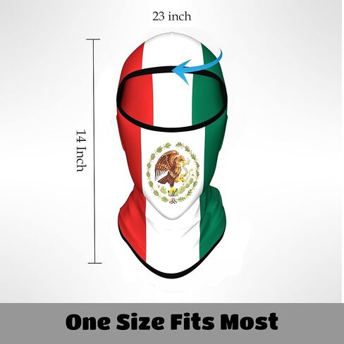 قناع وجه بعلم المكسيك للحماية من الاشعة فوق البنفسجية للرجال والنساء من جي سي بالاكلافا، غطاء راس تكتيكي خفيف الوزن للتزلج والدراجات النارية والجري وركوب الخيل، اسود، 0 in Kuwait