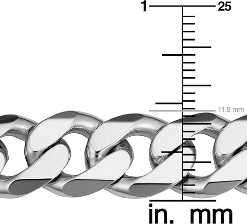 كول جوليري سوار من الفضة الاسترلينية الصلبة 11.9 ملم بحلقات للرجال (8.5 انش), معدن, ان ايه in Kuwait