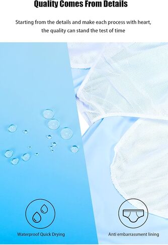 شورت سباحة رجالي من SILKWORLD شورت سباحة سريع الجفاف للشاطئ مع بطانة شبكية، أزرق متدرج، مقاس X-Large in Saudi Arabia