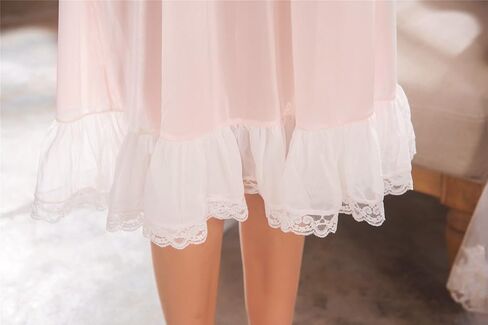 Women's Nightgowns Short Sleeve Satin Silk Plus Size Pink Victorian Nightdress in Saudi Arabia