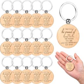 Unittype Appreciation Keychain Bulk Inspirational Thank You Keychains May You Be Proud of The Work You Do Keyring Gifts for Coworker Employee Nurse Teacher Volunteer Social Worker (Round, 30 Pcs)