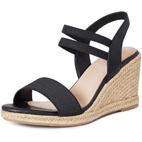 صنادل نسائية من Mikarka مفتوحة عند أصابع القدم، صنادل ذات كعب عريض سهلة الارتداء، أشرطة مرنة للكاحل، أحذية صندل ذات نعل سميك in Kuwait