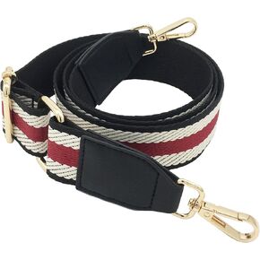 Black Striped Jacquard Strap Wide Purse Strap Replacement Adjustable Crossbody Handbag Strap Belt in Saudi Arabia