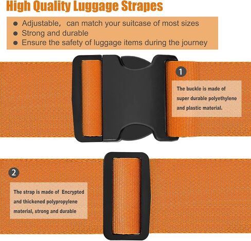 8 عبوات من أحزمة الأمتعة وأحزمة حقائب السفر المصنوعة من السيليكون وعلامات الأمتعة وعلامات السفر وإكسسوارات السفر لإغلاق حقيبة السفر (Oragen) in Kuwait