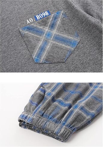 Big Boys Pajamas Classic Plaid Cotton Sleepwear Shorts Teens PJS Size 10 12 14 16 in Saudi Arabia