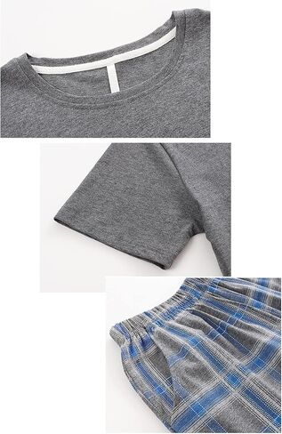 Big Boys Pajamas Classic Plaid Cotton Sleepwear Shorts Teens PJS Size 10 12 14 16 in Saudi Arabia