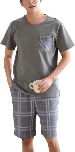 Big Boys Pajamas Classic Plaid Cotton Sleepwear Shorts Teens PJS Size 10 12 14 16 in Saudi Arabia