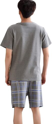 Big Boys Pajamas Classic Plaid Cotton Sleepwear Shorts Teens PJS Size 10 12 14 16 in Saudi Arabia