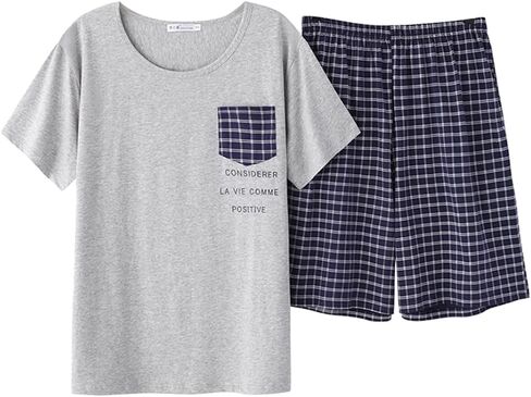 Big Boys Pajamas Classic Plaid Cotton Sleepwear Shorts Teens PJS Size 10 12 14 16 in Saudi Arabia