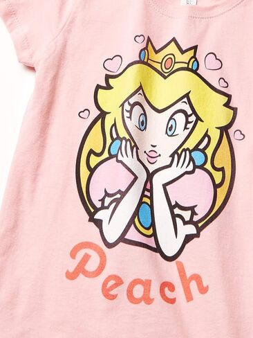 Nintendo girls Nintendo Peach Hearts 77 Short Sleeve Tee T Shirt, Pink, X-Small US in Saudi Arabia