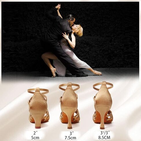 RUYBOZRY Womens Latin Salsa Ballroom Dance Heels Satin Dance Shoes,Model OD802QB in Kuwait