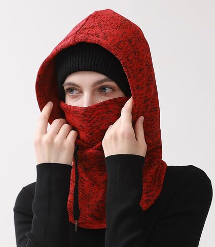C CALOICS Balaclavas for Men and Women - Wind-Resistant Winter Face Mask,3 - Piece Set:Thermal Face Mask,Brimless Hat,Neck Gaiter - Ideal for Cold Weather in Kuwait