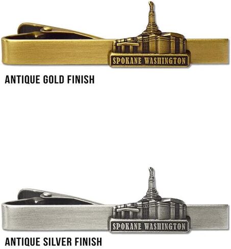 Lifebeats Spokane Washington Temple Antique Silver Temple Tieclip by Ringmasters, not_known in Saudi Arabia