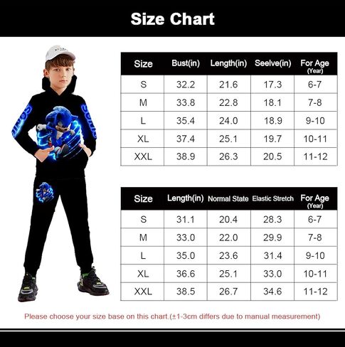 Suphiongs Kids Hoodies Boys Girls Cartoon Game Hoodies 3D Printed Sweatshirt Set 3-Large in Kuwait