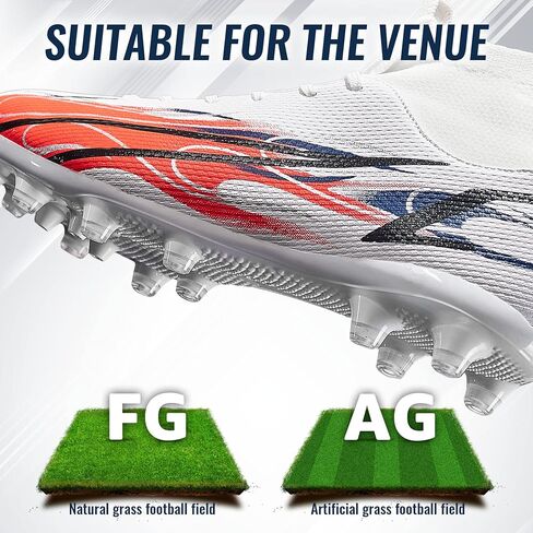 مرابط كرة القدم للرجال من ASHON، مرابط كرة قدم احترافية للأولاد الكبار مضادة للانزلاق FG للسيدات، أحذية رياضية خارجية لكرة القدم in Kuwait