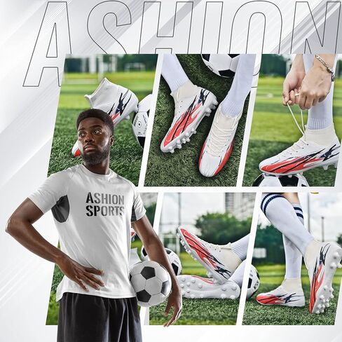 مرابط كرة القدم للرجال من ASHON، مرابط كرة قدم احترافية للأولاد الكبار مضادة للانزلاق FG للسيدات، أحذية رياضية خارجية لكرة القدم in Kuwait