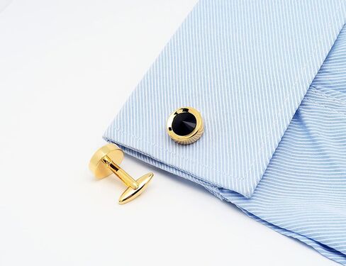 Jonwo Round Diamond Cutting Crystal Men Cufflinks With Gift Case French Cuff Shirt Unisex Cuff Link Buttons for Business Wedding Tuxedo in Saudi Arabia