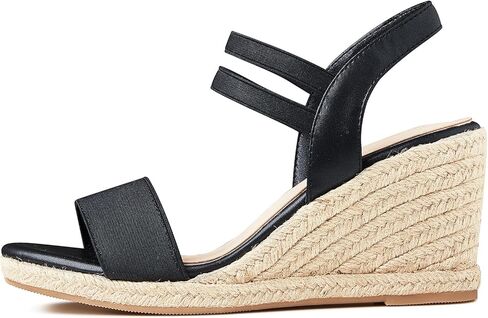 صنادل نسائية من Mikarka مفتوحة عند أصابع القدم، صنادل ذات كعب عريض سهلة الارتداء، أشرطة مرنة للكاحل، أحذية صندل ذات نعل سميك in Kuwait