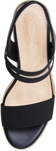 صنادل نسائية من Mikarka مفتوحة عند أصابع القدم، صنادل ذات كعب عريض سهلة الارتداء، أشرطة مرنة للكاحل، أحذية صندل ذات نعل سميك in Kuwait