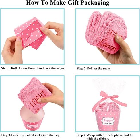 HAPPYPOP Breast Cancer Awareness Socks For Women Inspirational Chemo Socks, Breast Cancer Chemo Survivor Comfort Gifts For Cancer Patients Inspirational Gifts in Kuwait
