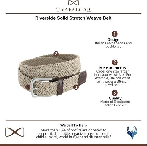 Trafalgar Riverside Solid Stretch Weave Belt in Saudi Arabia
