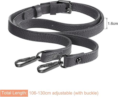 uxcell Purse Strap, Crossbody Strap Leather Adjustable Replacement Shoulder Strap for Women's Crossbody Handbags Bag, 0.6" Wide, 41-51" Long (Grey) in Saudi Arabia