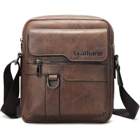 حقيبة كتف جلدية للرجال من Leathario حقيبة كروس للرجال حقيبة كتف للعمل والسفر in Kuwait